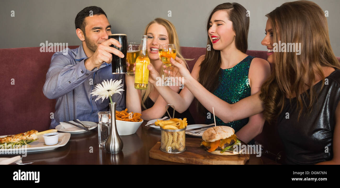 Friends having dinner together Stock Photo