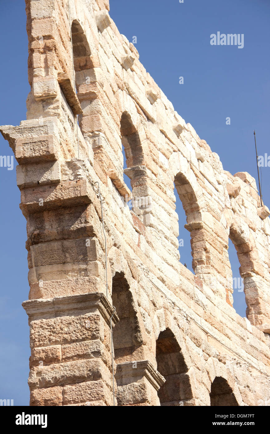 Wall of the Roman arena in Verona Stock Photo