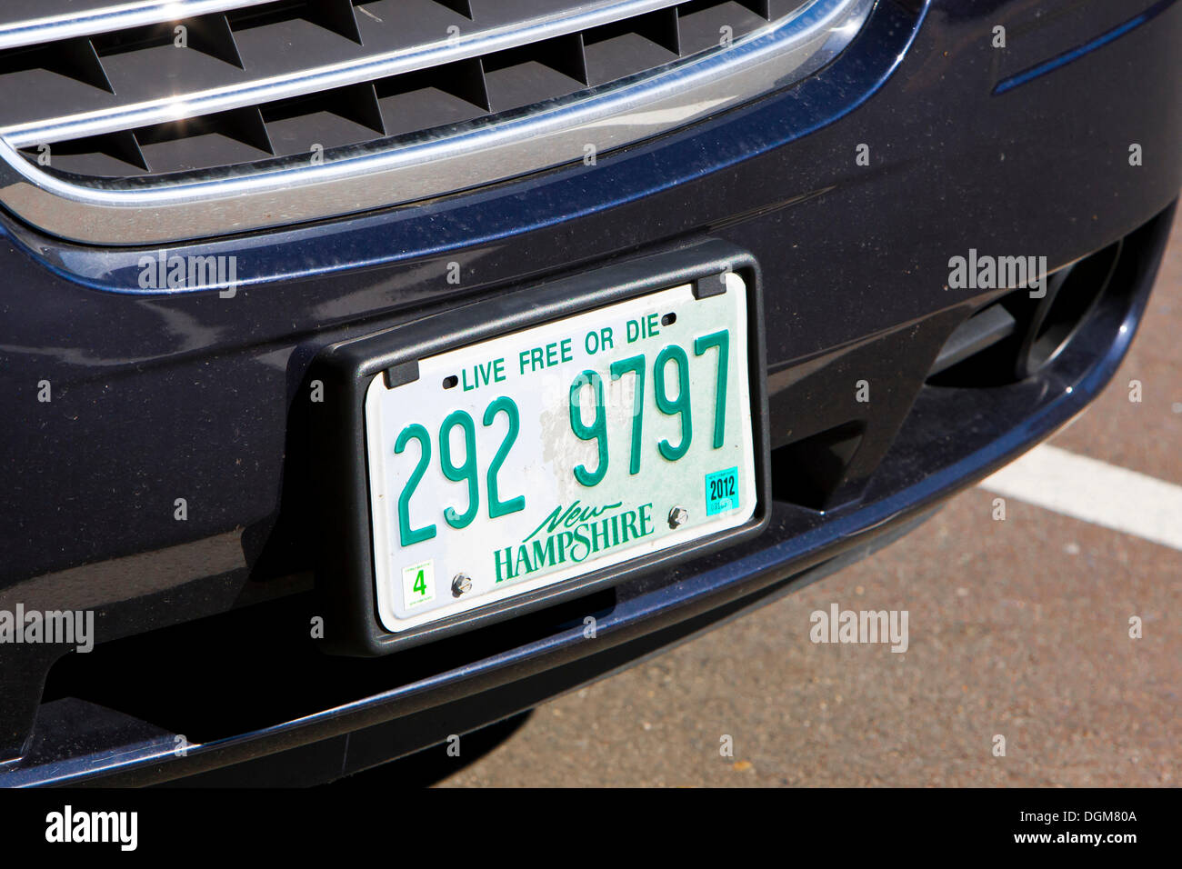 U.S. license plate of the state of New Hampshire, New England, USA Stock Photo