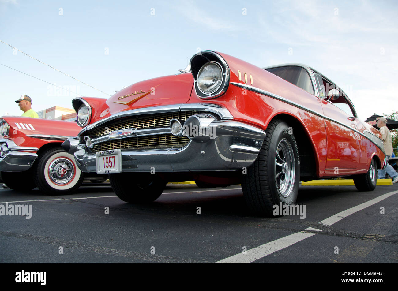 Chevrolet Belair 1957 on display during classic historic car show in New Jersey. USA Stock Photo