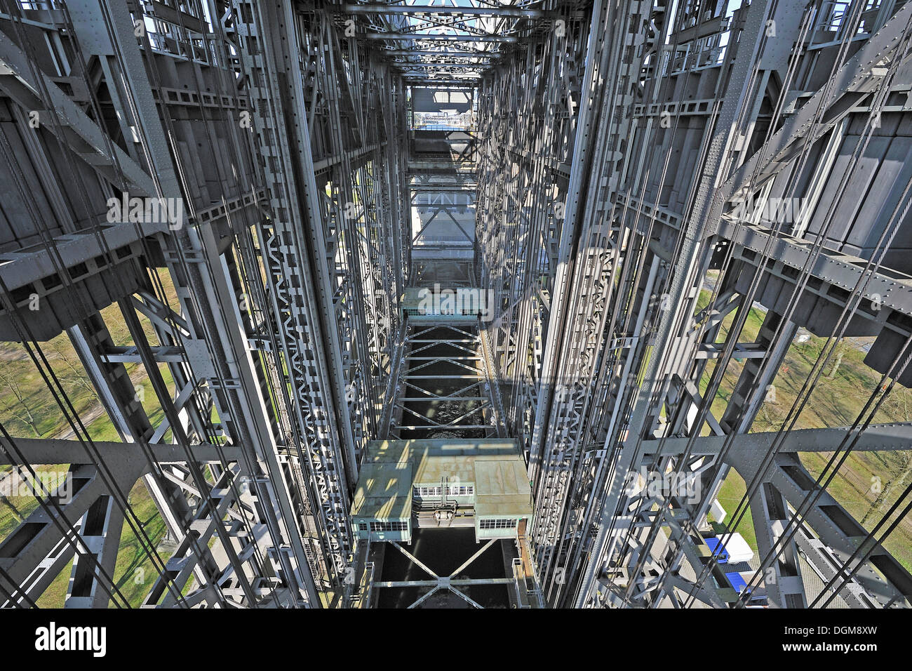 Internal view of the Niederfinow boat lift, Brandenburg Stock Photo
