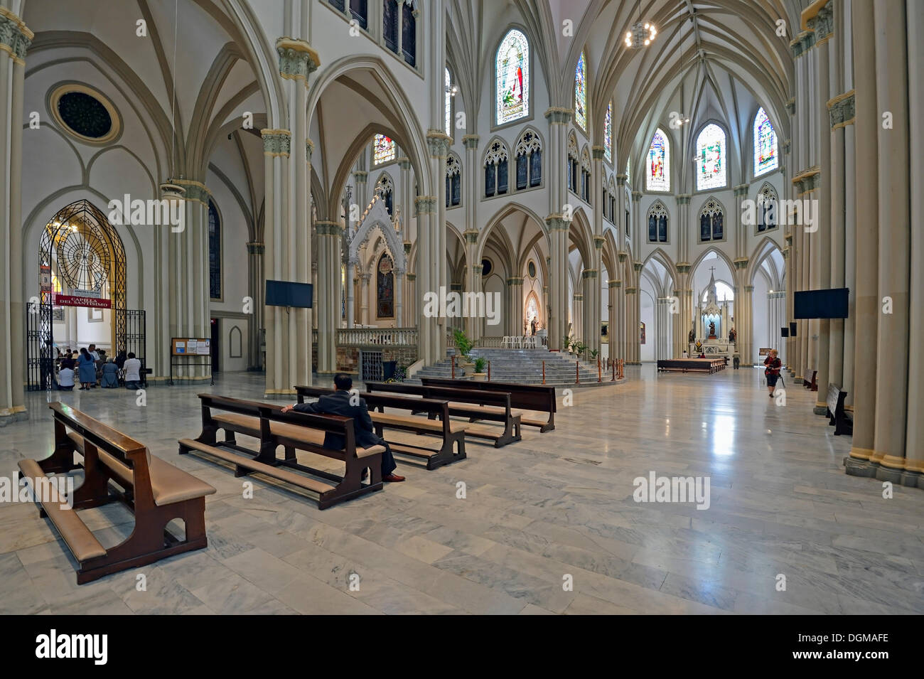 Interior of the Catholic cathedral in the historic town centre of Guayaquil, Ecuador, South America Stock Photo