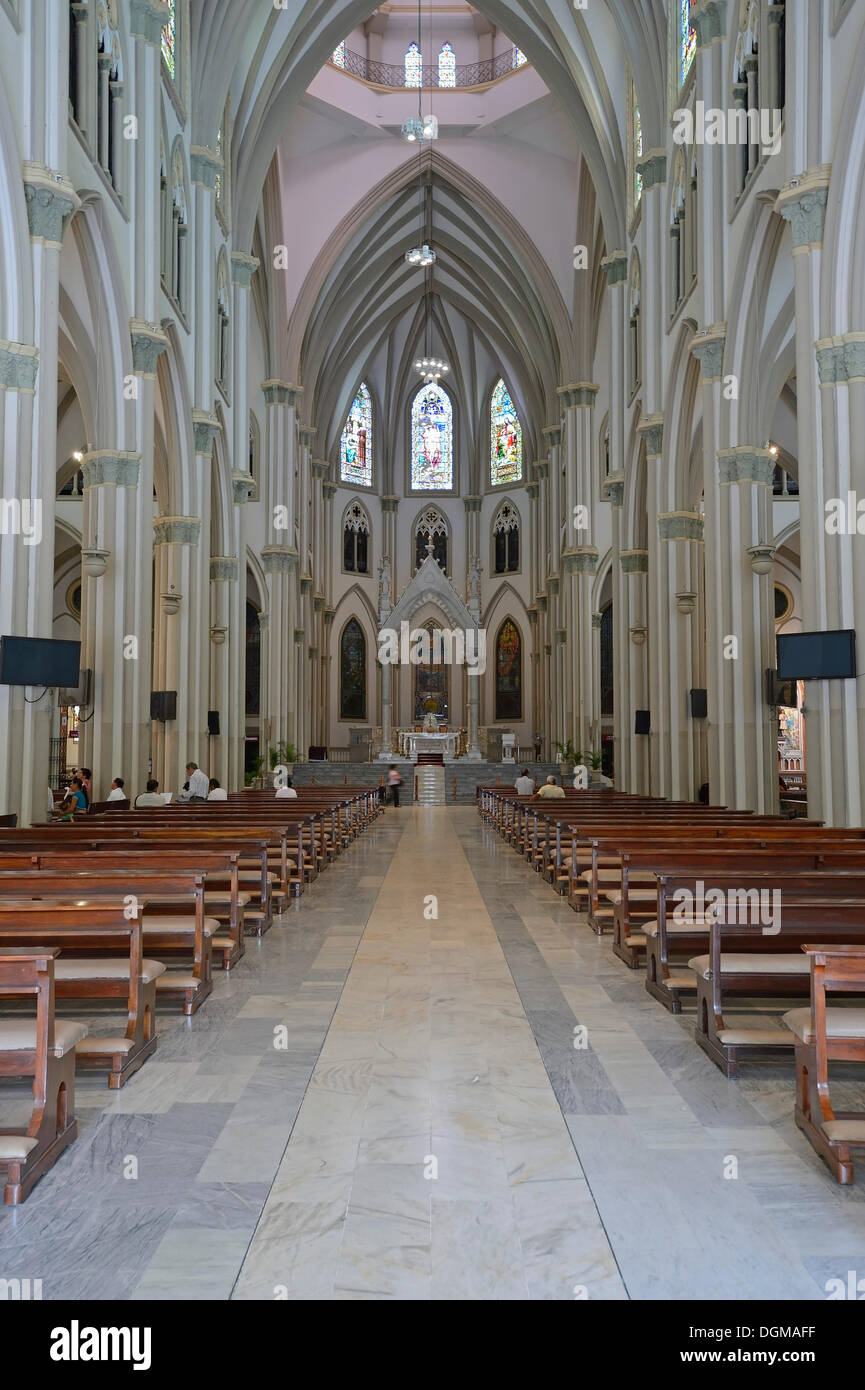 Interior of the Catholic cathedral in the historic town centre of Guayaquil, Ecuador, South America Stock Photo