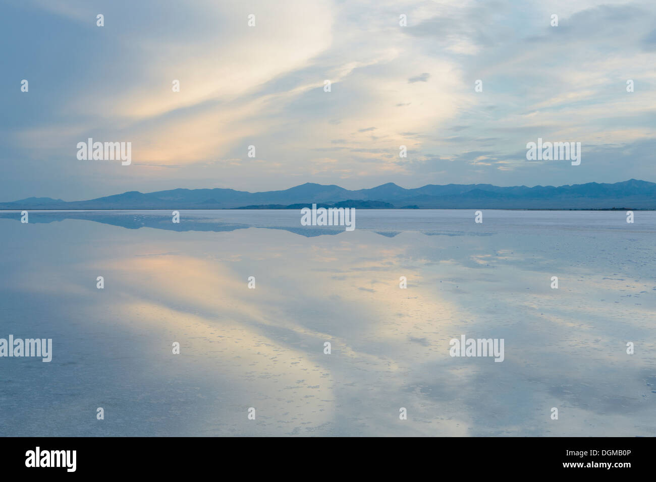 Shallow water over the surface at the bonneville salt flats hires