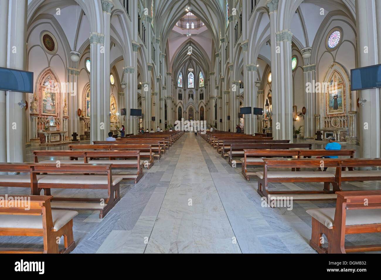 Interior view, Catholic cathedral in the old town of Guayaquil, Ecuador, South America Stock Photo