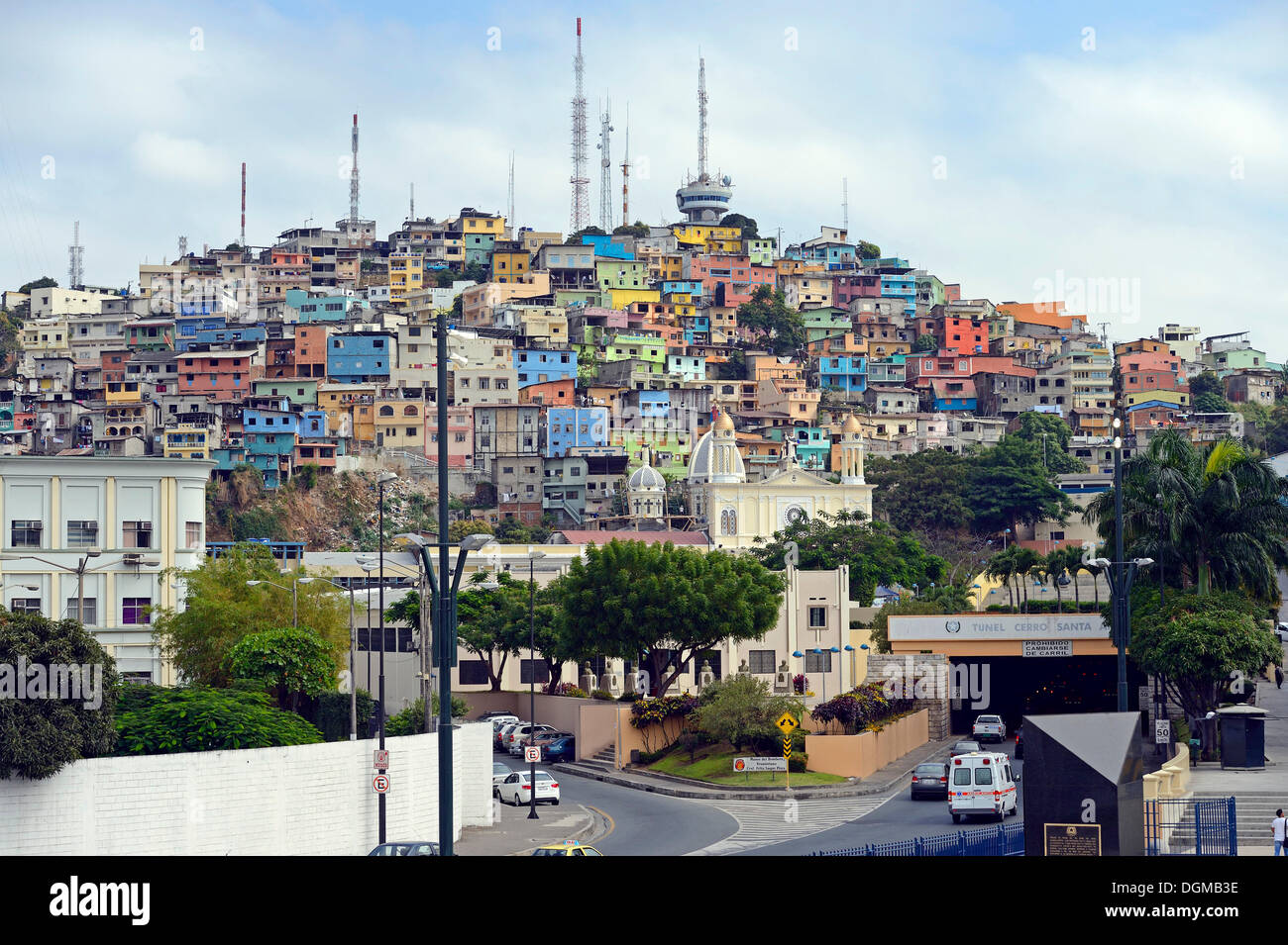 Colourful houses on Cerro del Carmen, Guayaquil, Ecuador, South America Stock Photo