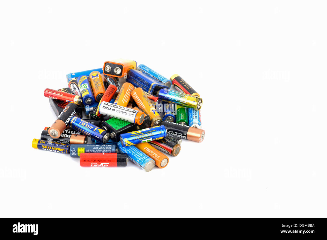 Old batteries, hazardous waste Stock Photo Alamy