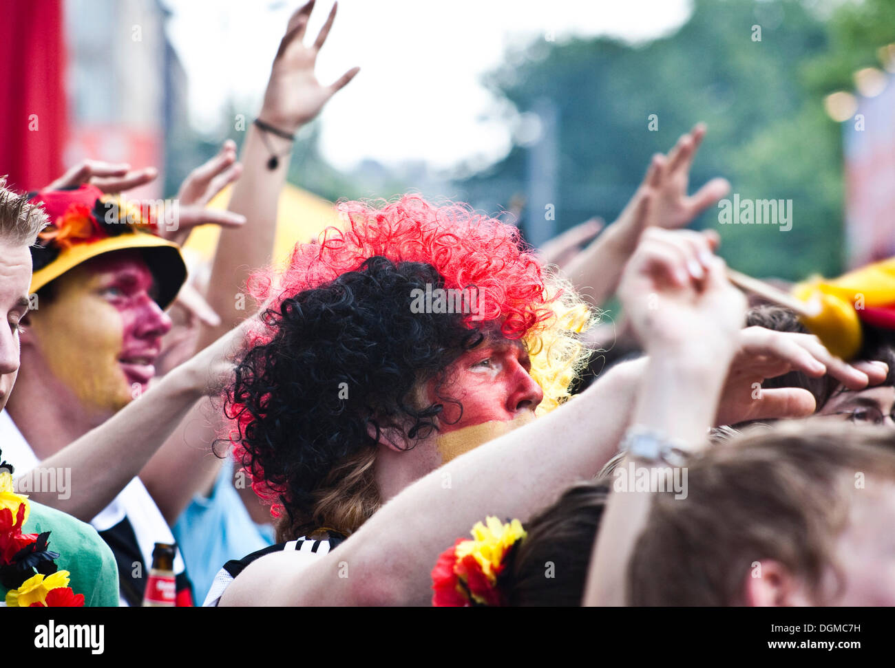 German fans at the Soccer World Cup Stock Photo