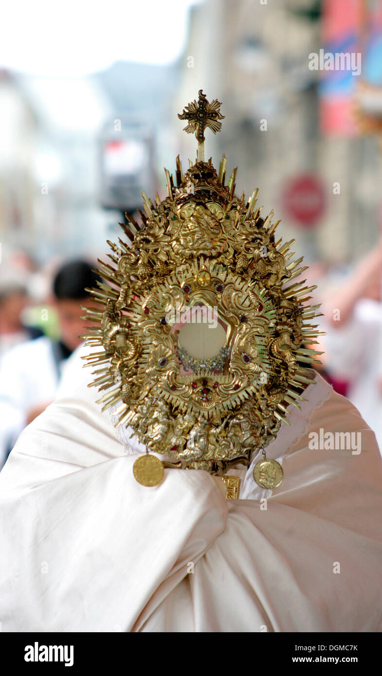 Corpus Christi procession with monstrance Stock Photo