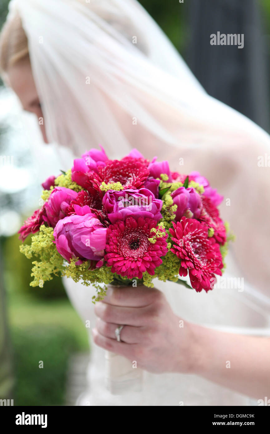 Bride holding a bridal bouquet Stock Photo