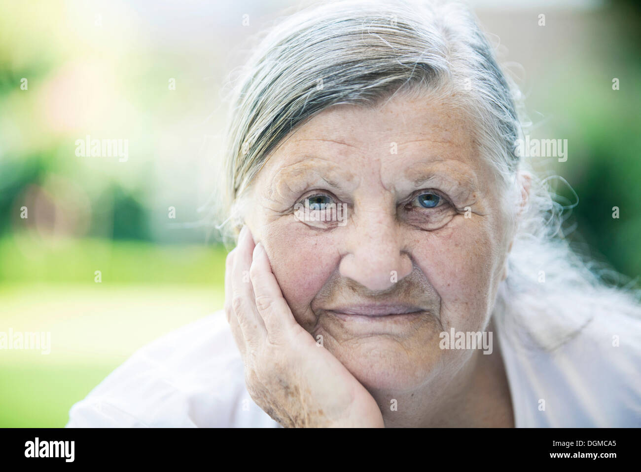 Elderly woman, portrait Stock Photo