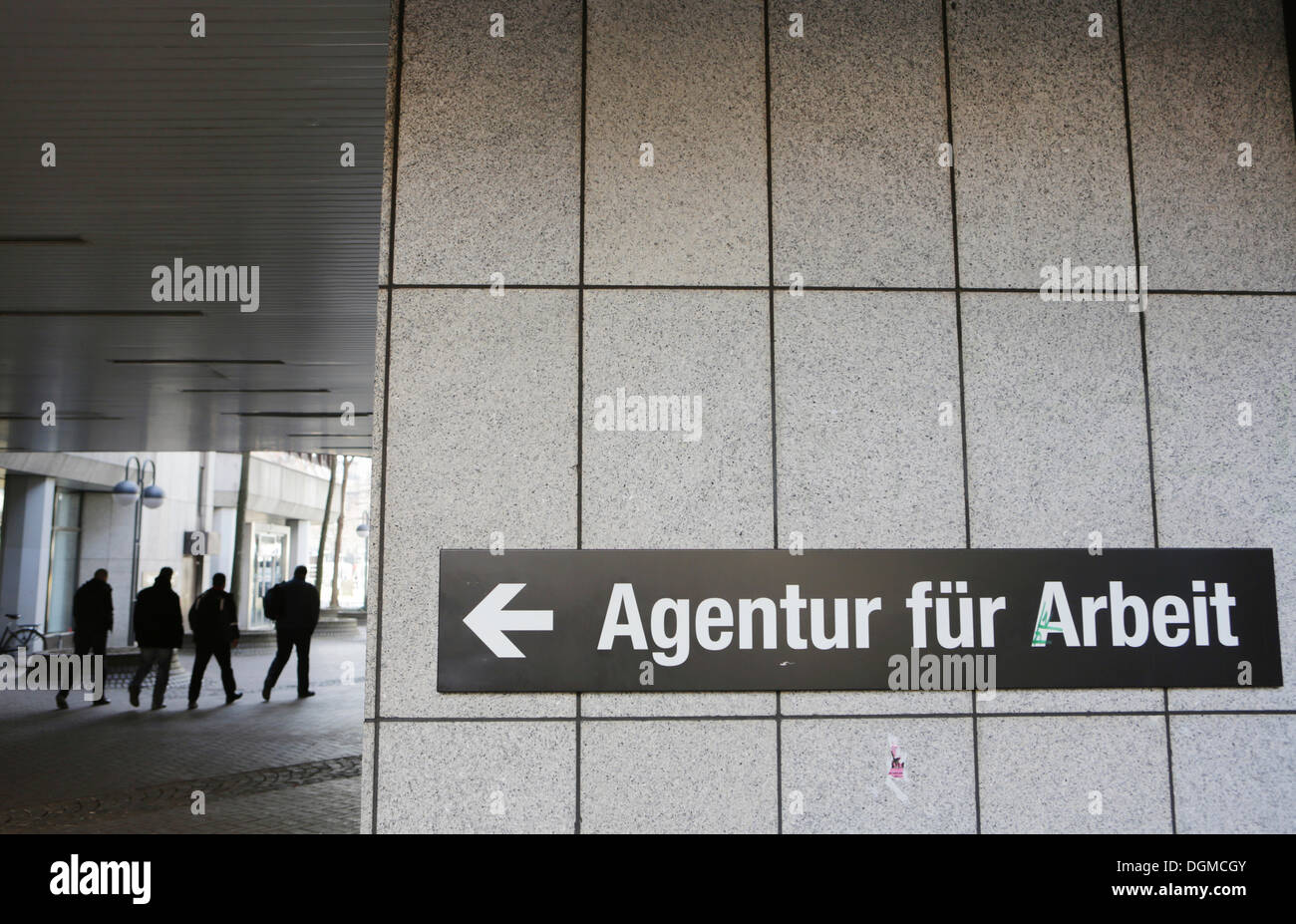 Sign, 'Agentur fuer Arbeit', German for Employment Agency, Cologne, Rhineland, North Rhine-Westphalia, Germany Stock Photo