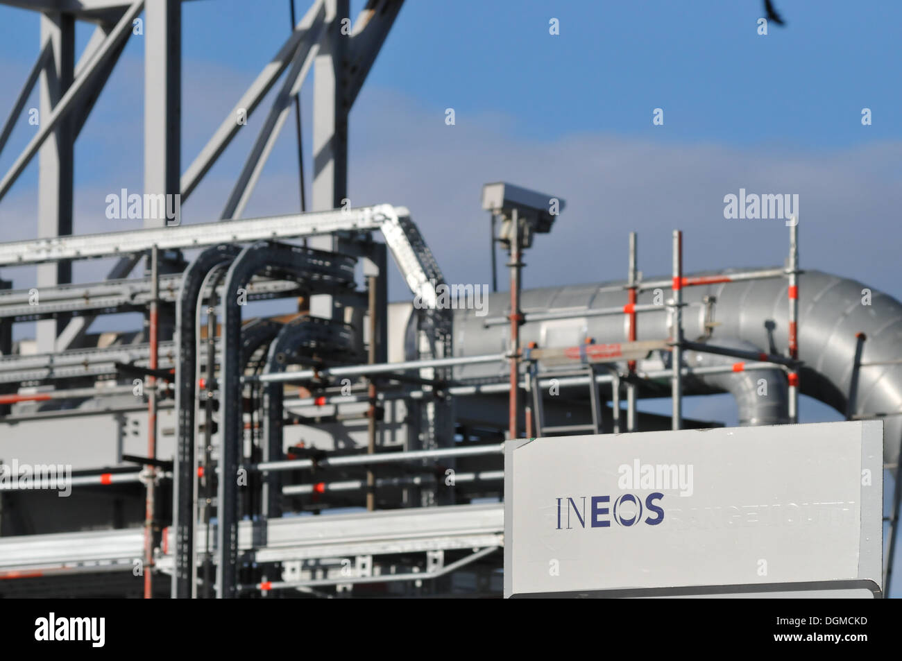 Ineos petrochemical factory sign Grangemouth, Scotland, UK Stock Photo