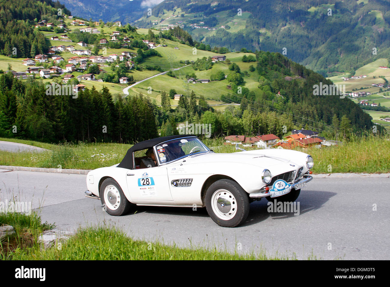 BMW 507, built in 1959, driven by Thomas Haffa, Kitzbuehel Alpine Rally 2010, Tyrol, Austria, Europe Stock Photo