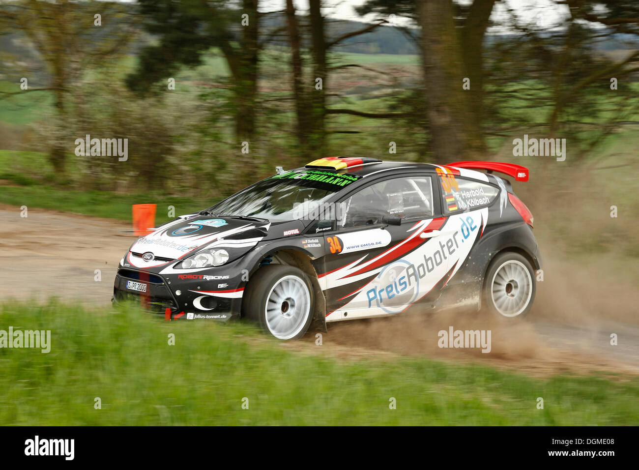 Felix Herbold, the current leading of the German Rally Championship, driving a Ford Fiesta S 2000 during the German Rally Stock Photo