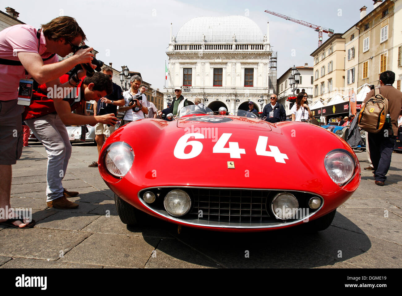 Vintage car, Ferrari 500 Mondial, built in 1955, Mille Miglia 2011, Piazza della Loggia, historic town centre of Brescia Stock Photo