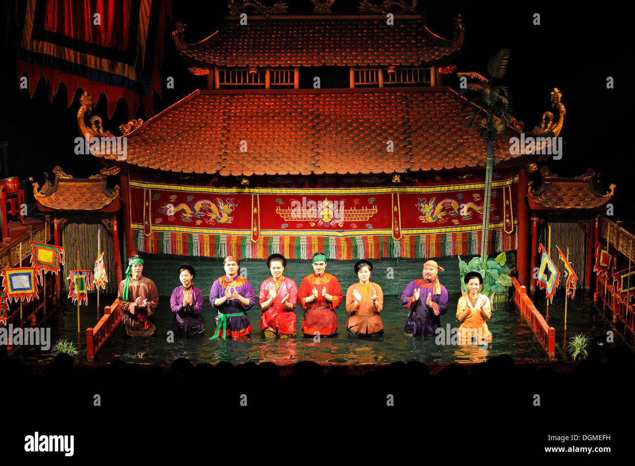 Puppeteers, Thang Long Water Puppet Theater, Hanoi, North Vietnam
