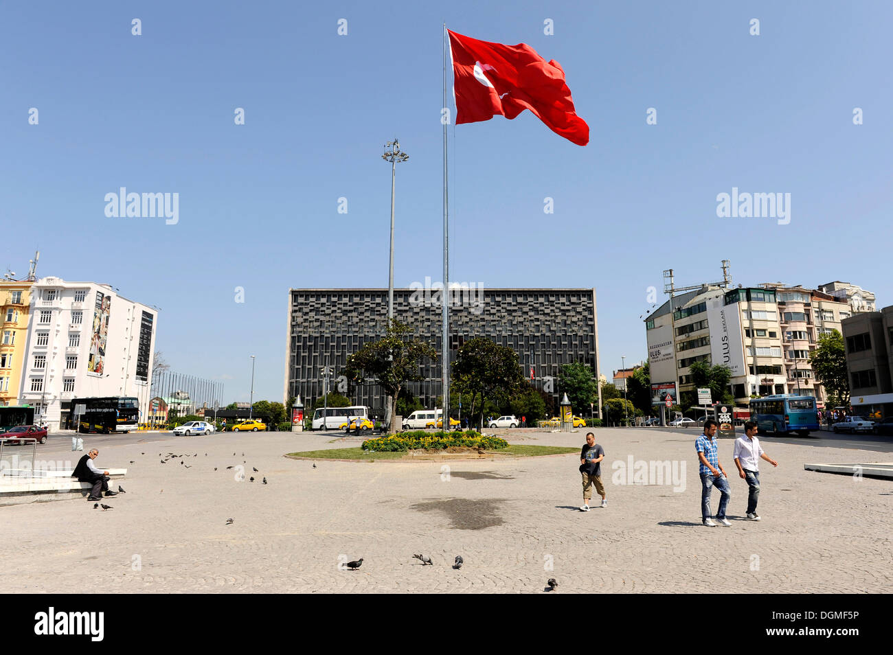 Taksim Square and Atatuerk Cultural Centre, Taksim Meydani square, Atatuerk Kueltuer Merkezi, Beyoglu district, Istanbul, Turkey Stock Photo