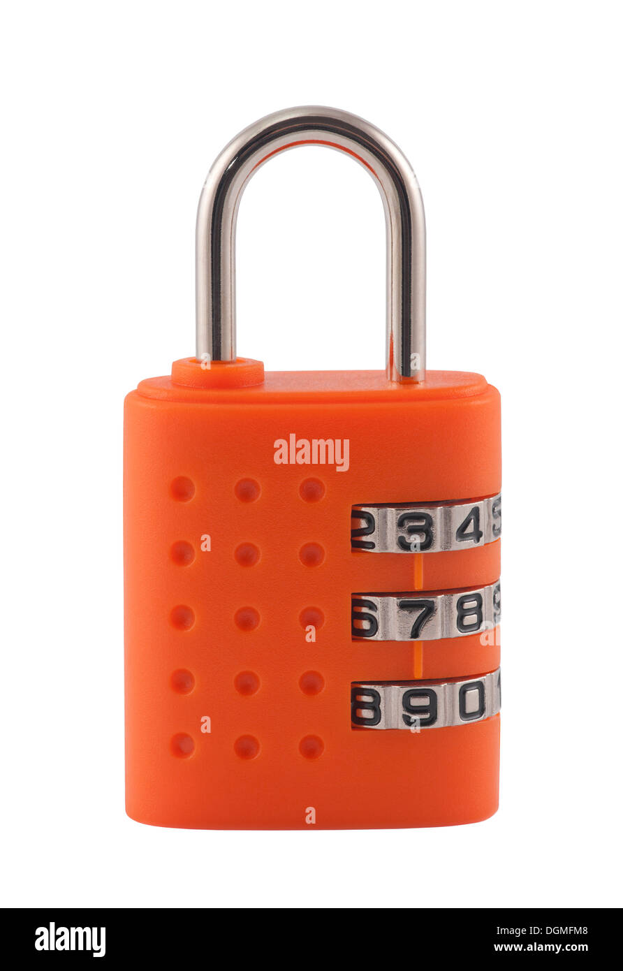 Combination padlock with clipping path Stock Photo