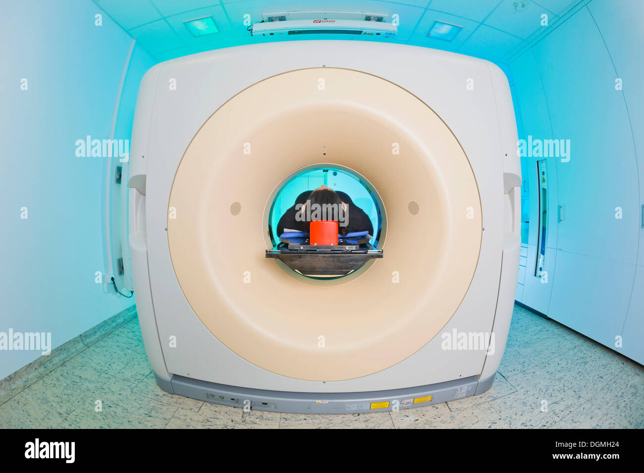 Patient lying in a computed tomography, CT scanner, Germany Stock Photo