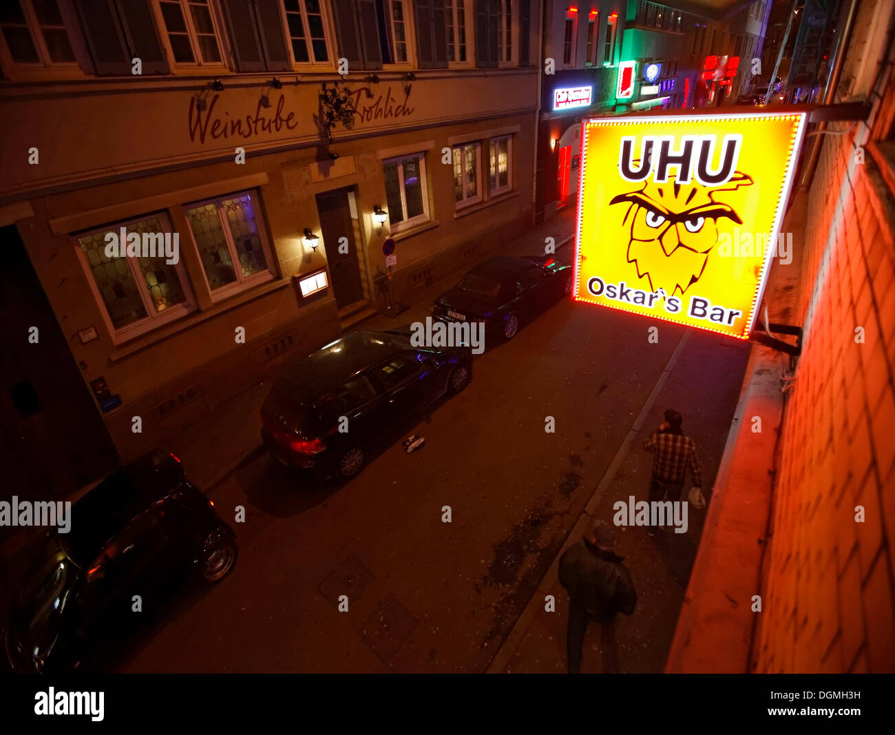 Uhu bar and Laufhaus, a brothel in the red light district in the  Leonhardstrasse, Stuttgart, Baden-Wuerttemberg Stock Photo - Alamy