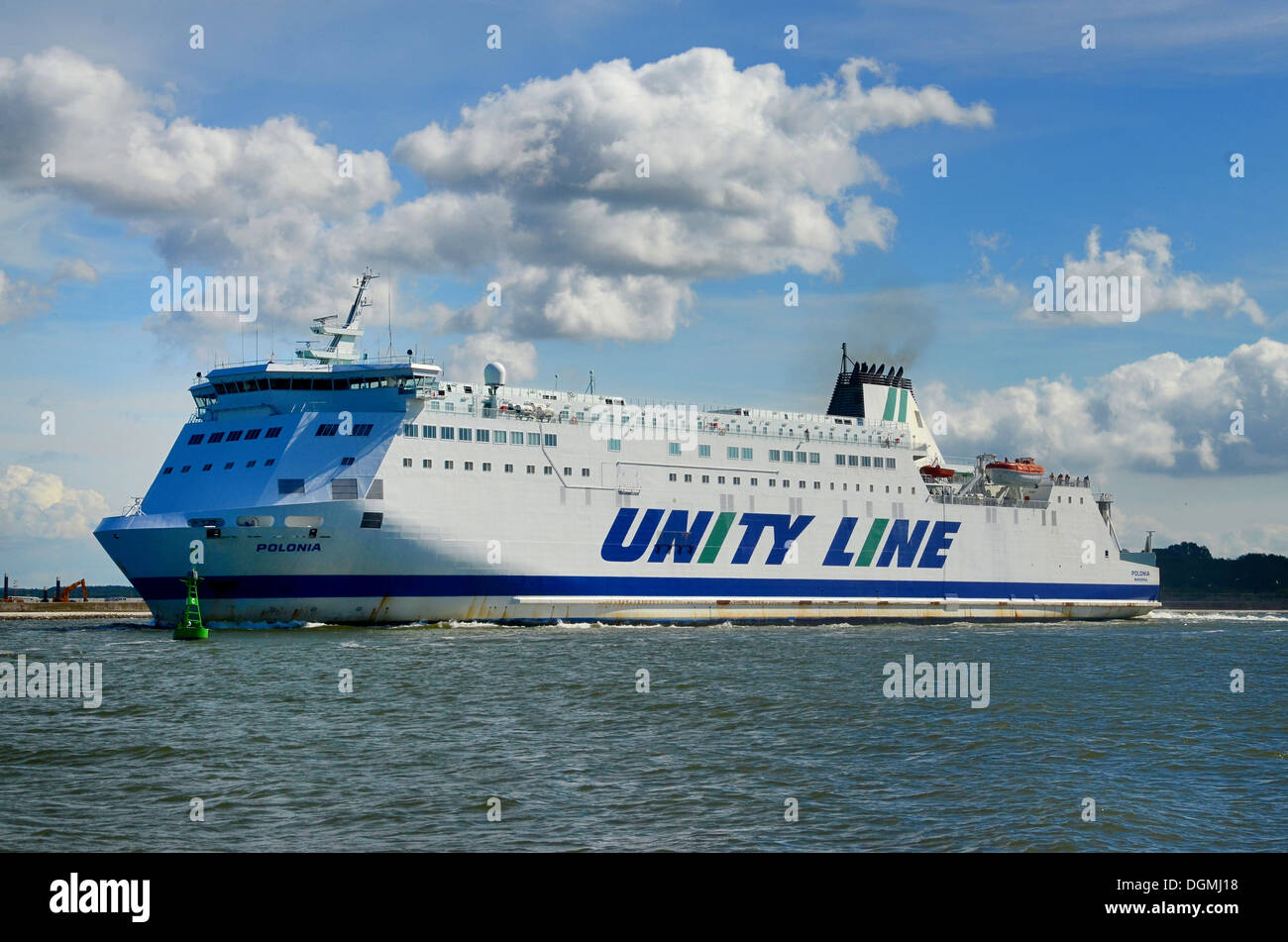 Ferry Polonia leaving Swinoujscie in Poland, going to Ystad, Sweden, Europe Stock Photo