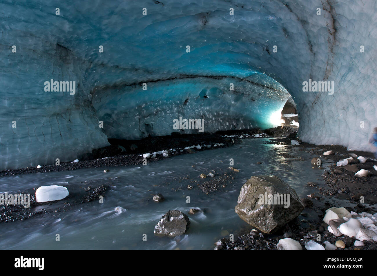 Ice cave, Vatnajoekull Galcier, Iceland, Europe Stock Photo