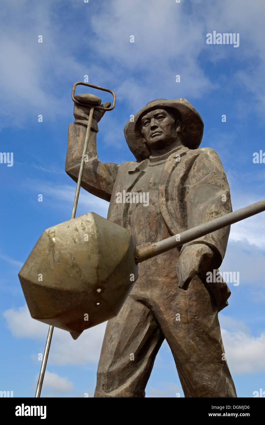 statue of miner in Temirtau  Kazakhstan Stock Photo