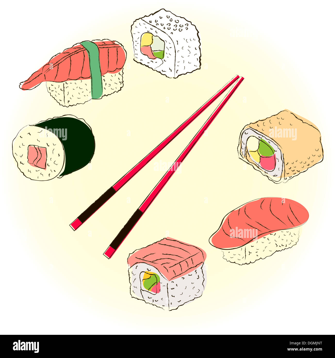 A vector set of Food Icons: Japanese Cuisine Stock Photo - Alamy