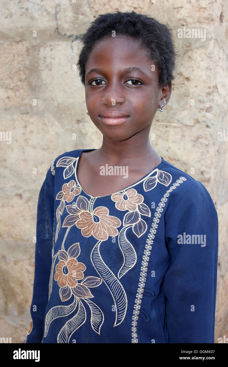 Young Muslim Girl Of The Wala Ethnic Group, Ghana Stock Photo