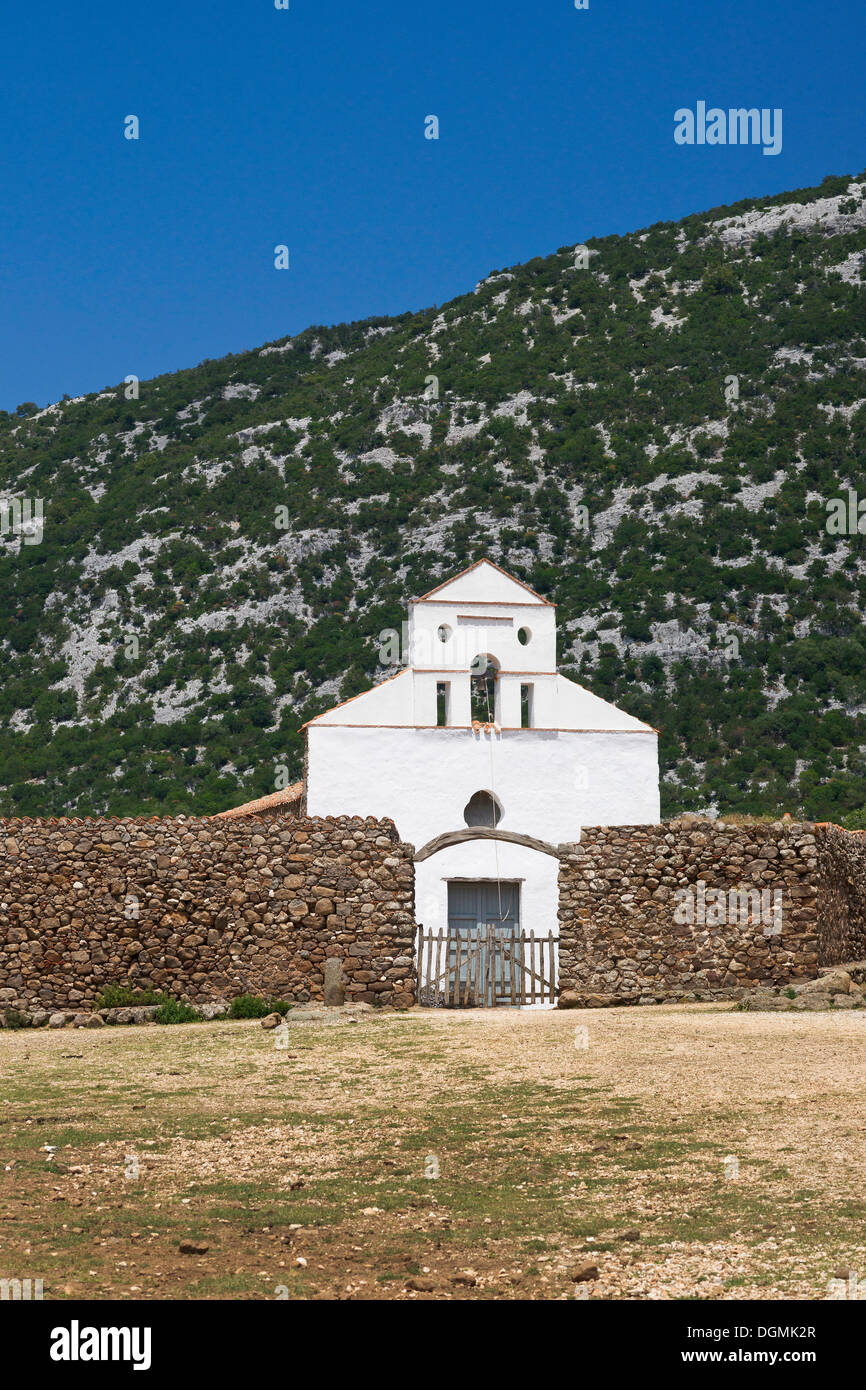 Pilgrimage Church of St. Peter, on the plateau of Su Golgo, Baunei, Ogliastra, Sardinia, Italy, Europe Stock Photo