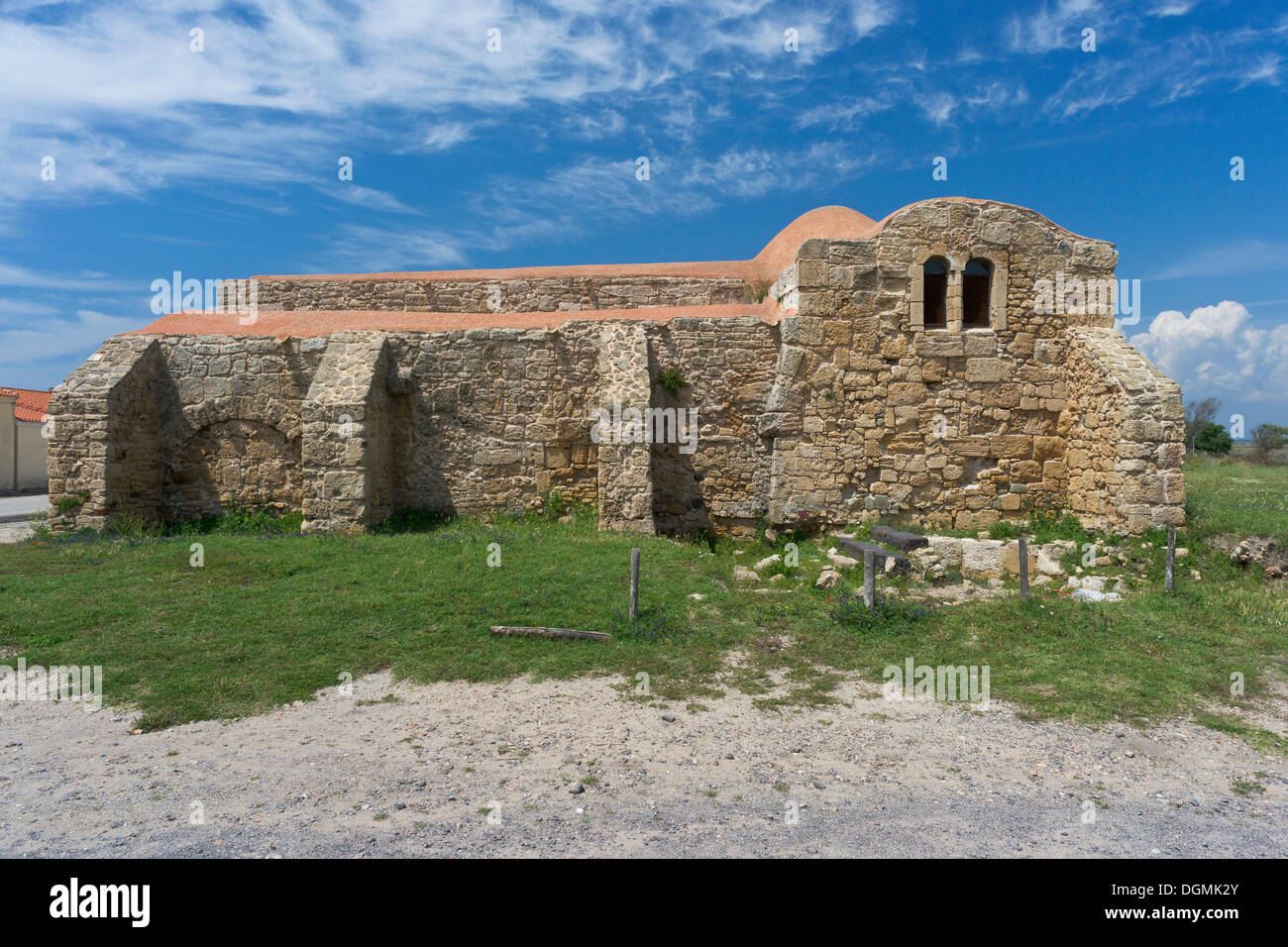 San Giovanni di Sinis, one of the oldest Byzantine churches in Sardinia, originated in the 6th or 7th century, Sinis Peninsula Stock Photo
