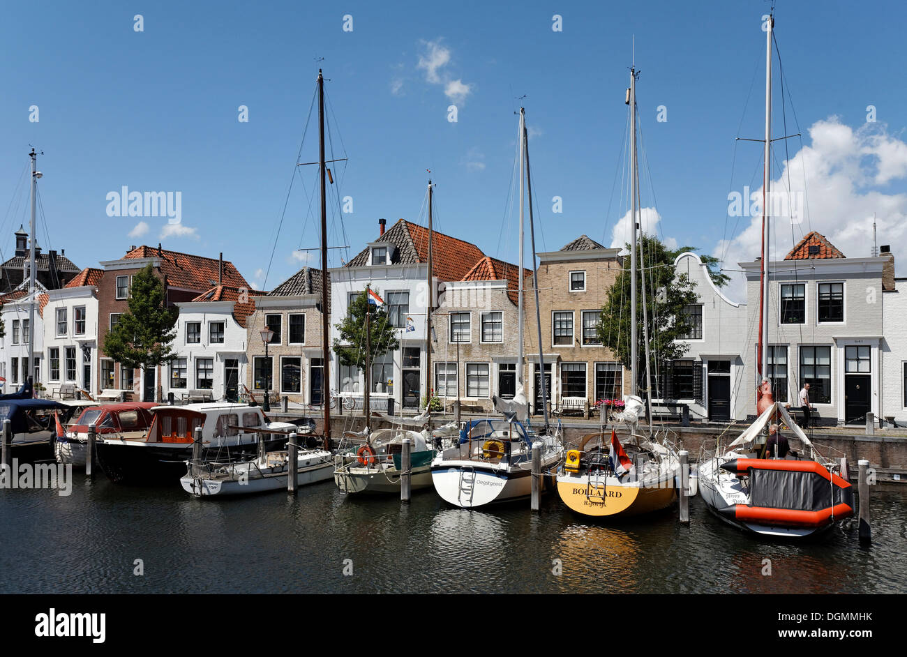 Small romantic harbour and historic houses, Goes, Zeeland province