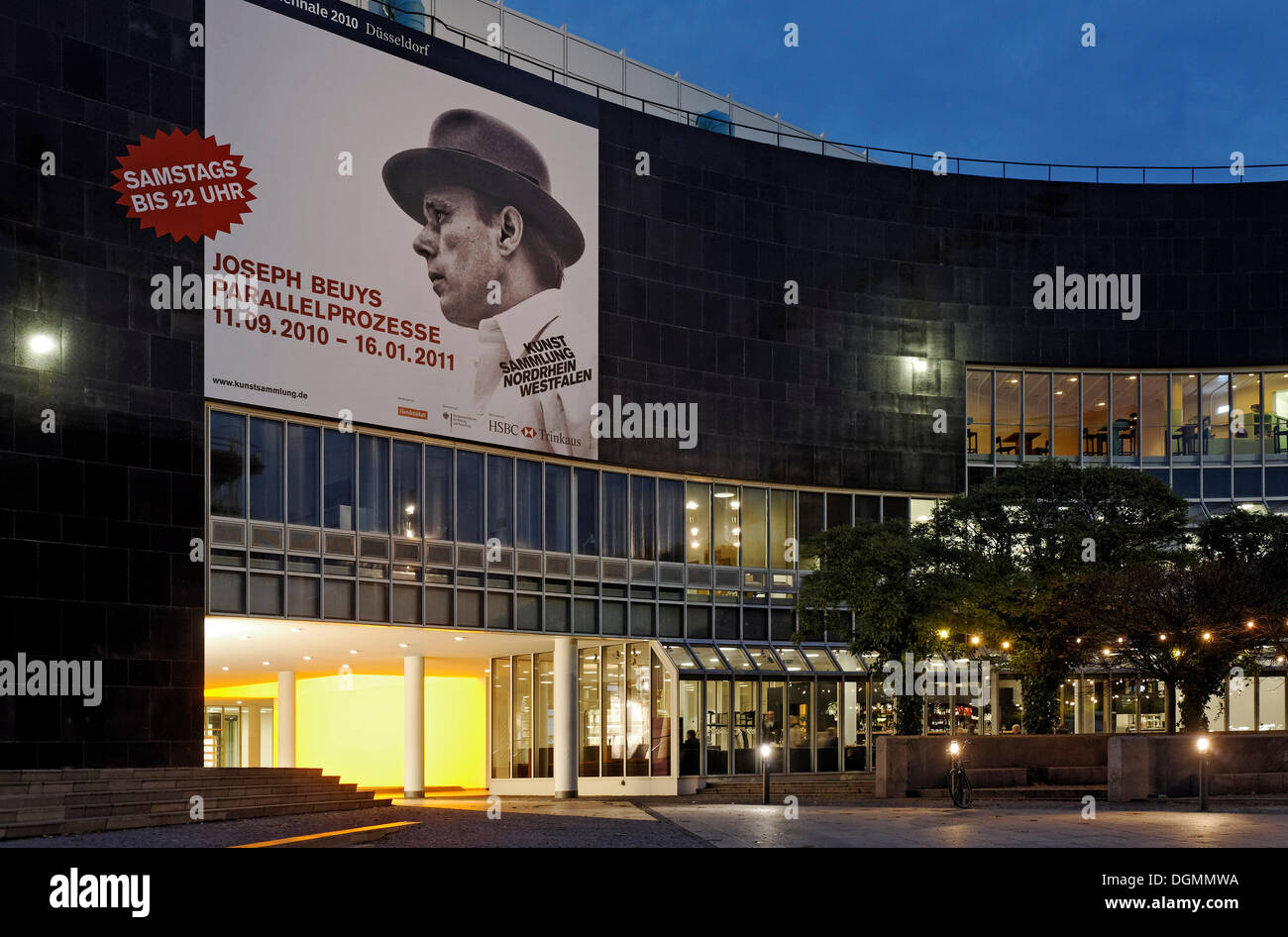 Kunstsammlung Nordrhein-Westfalen arts collection, K20 building, poster of the Beuys exhibition, Duesseldorf Stock Photo