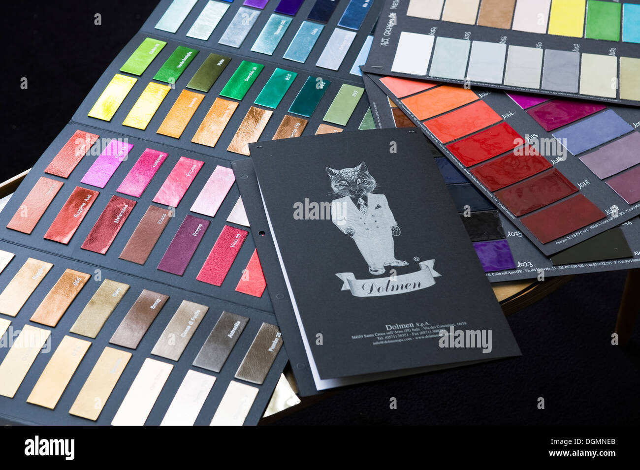 Colour samples of shoe leathers Stock Photo