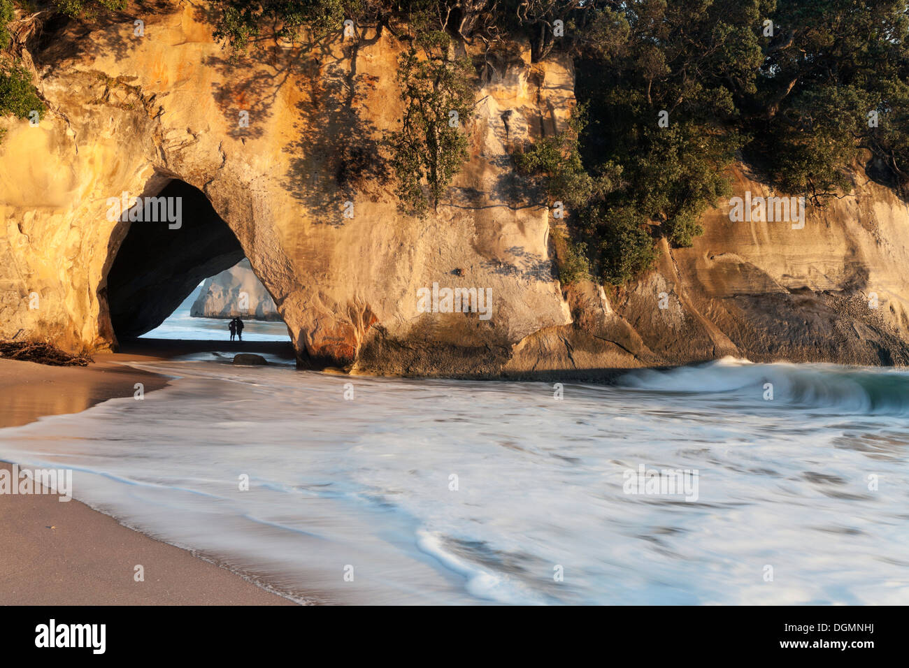 New Zealand, Coromandel Peninsula, Natural cathedral on beach Stock