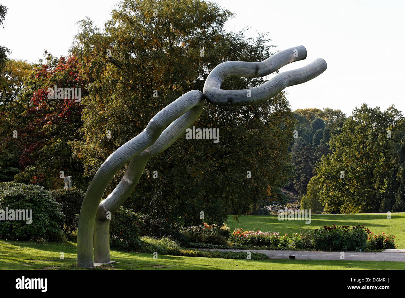 Orion, sculpture by Matschinsky-Denninghof, chromium-nickel steel, Grugapark, Essen, Ruhr area, North Rhine-Westphalia Stock Photo