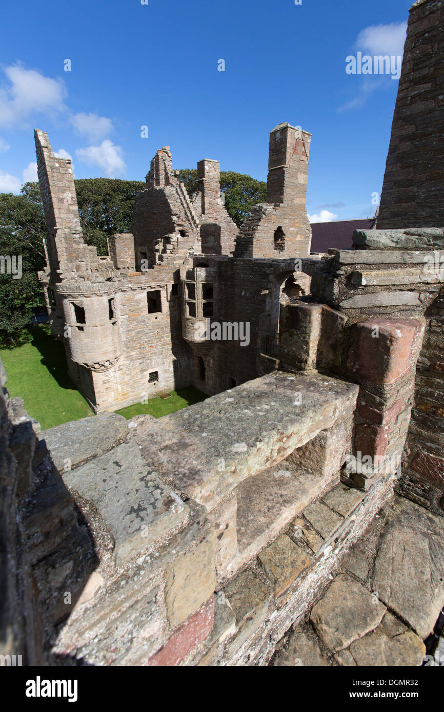 Islands of Orkney, Scotland. Picturesque view of the ruined remains of Kirkwall’s Earl’s Palace. Stock Photo