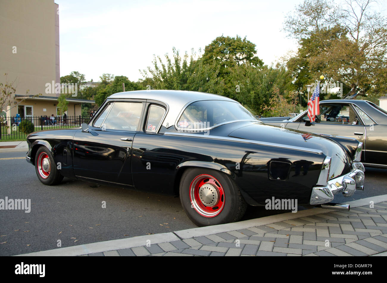 A Studebaker Commander from the fifties on display during a classic historic car show in New Jersey, USA. Stock Photo