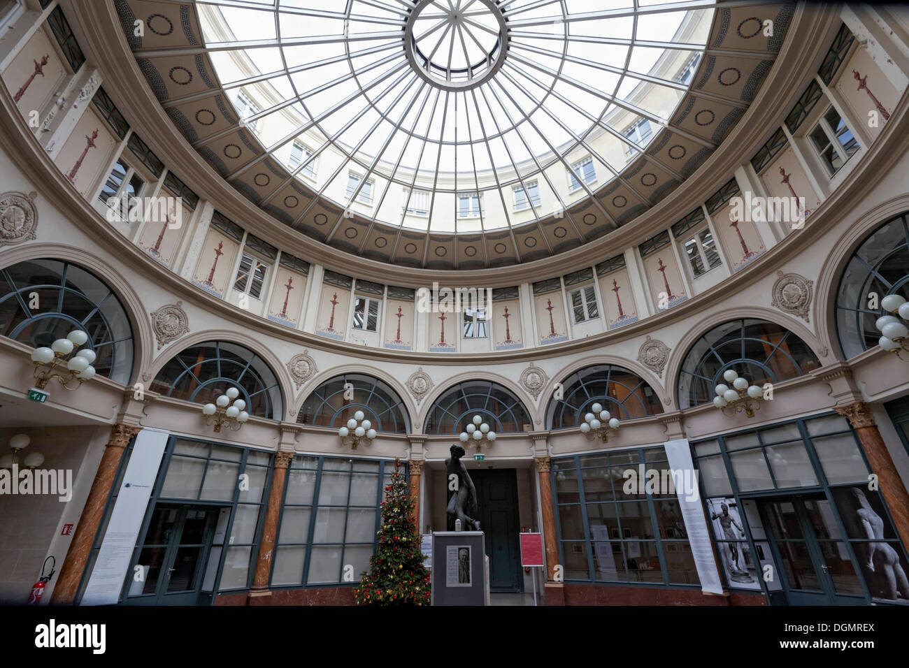 Glass dome of the Galerie Vivienne, a historic shopping arcade, 2nd Arrondissement, Paris, Ile-de-France, France Stock Photo