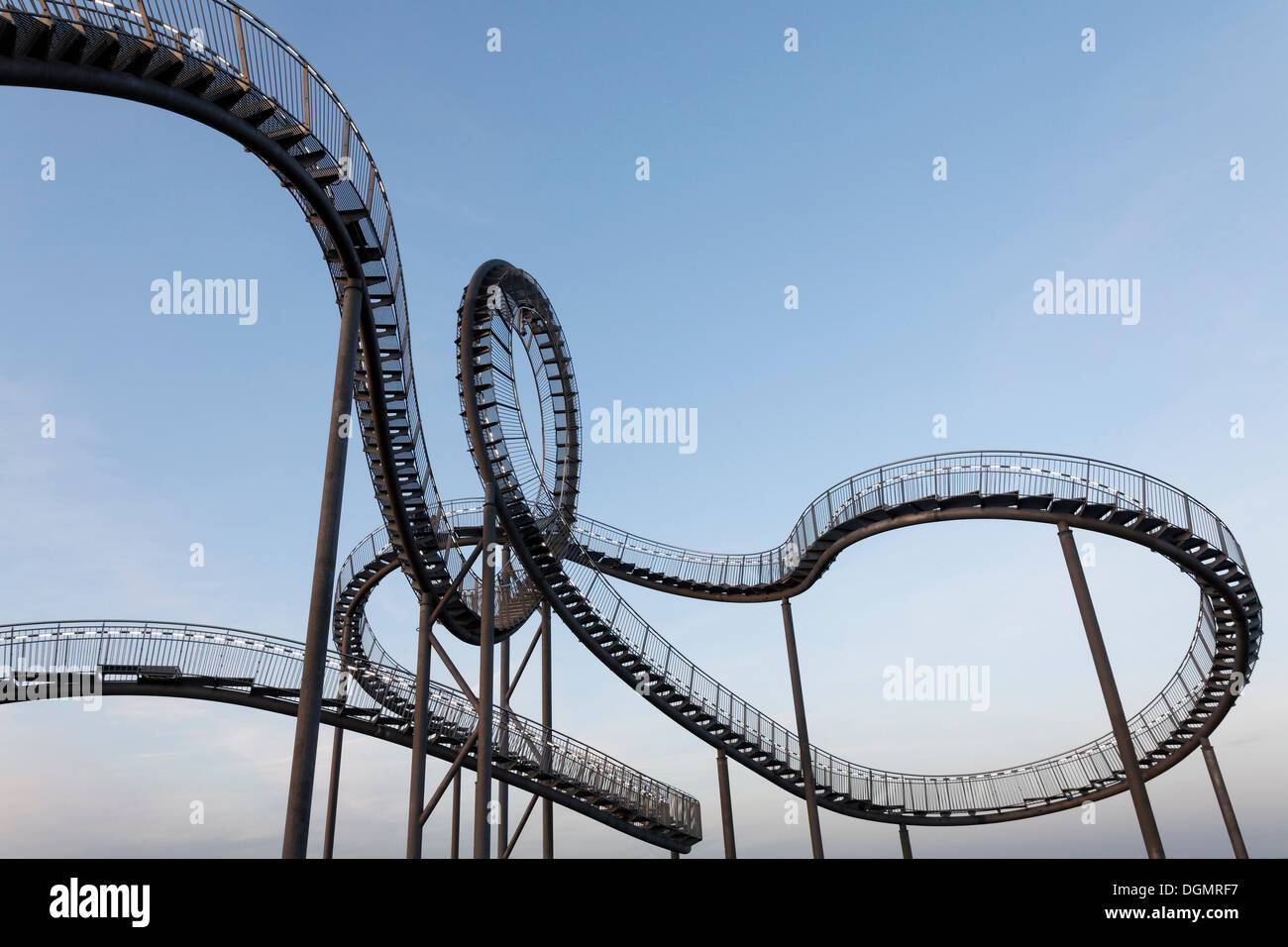 Tiger & Turtle - Magic Mountain, landmark, accessible sculpture shaped like a roller coaster, Angerpark, Angerhausen, Duisburg Stock Photo