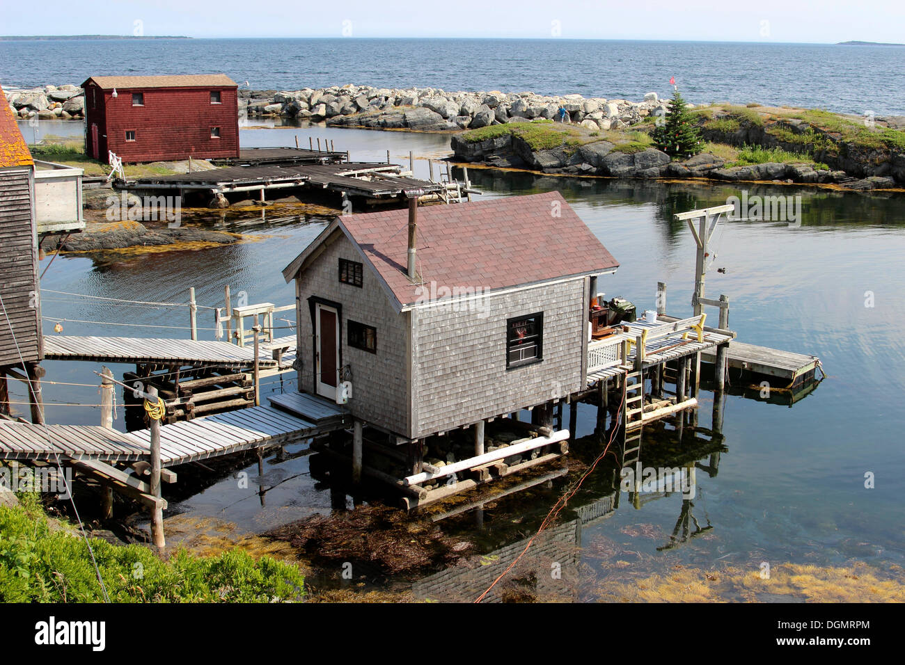 Stilt house, Blue Rocks, Lunenburg, Maritime Provinces, Nova Scotia