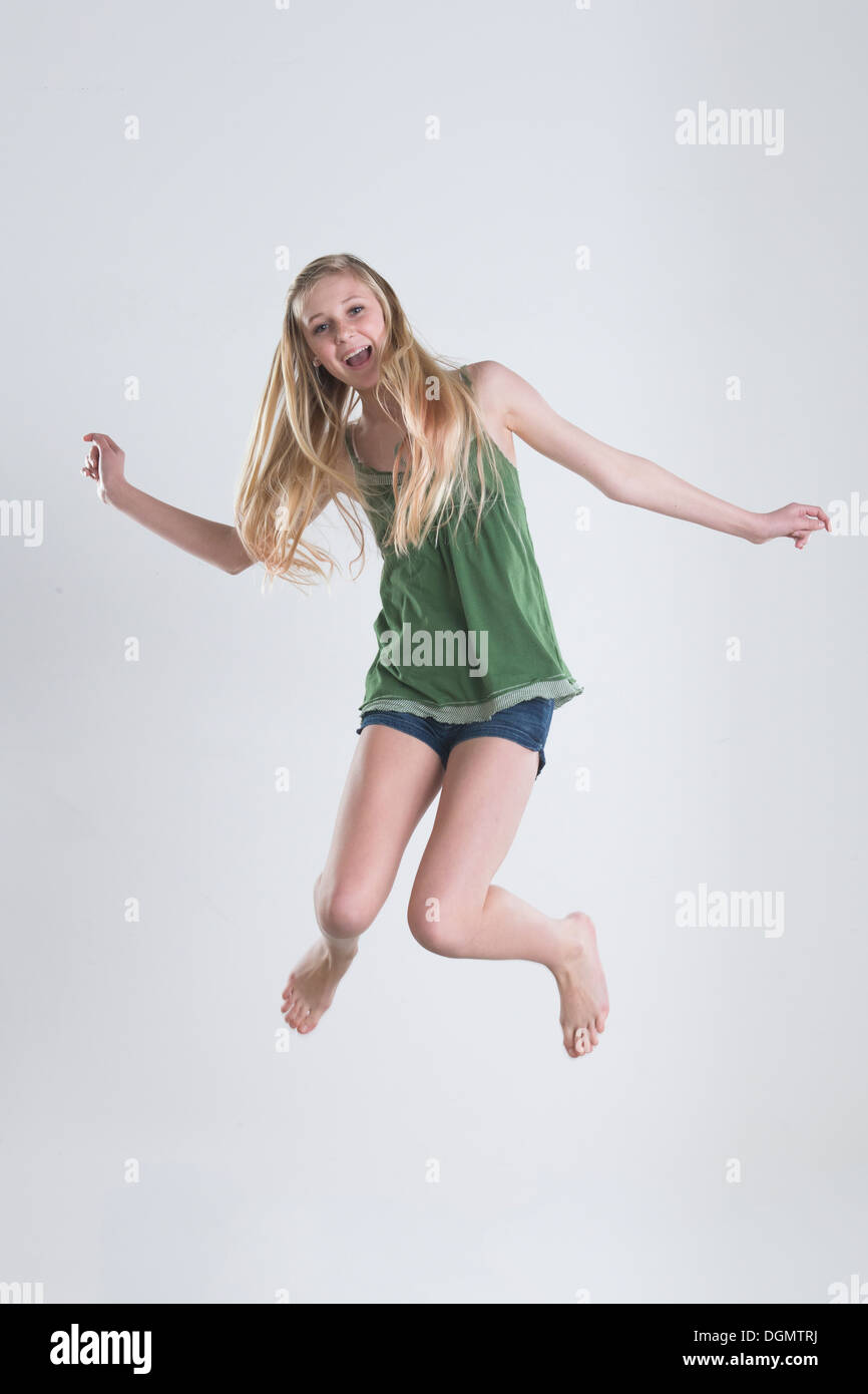 Jumping laughing hi-res stock photography and images - Alamy