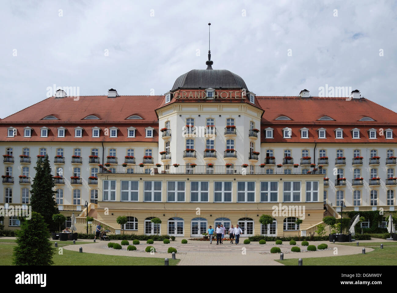 Grand Hotel on the beach of the Baltic resort of Sopot in Poland. Stock Photo