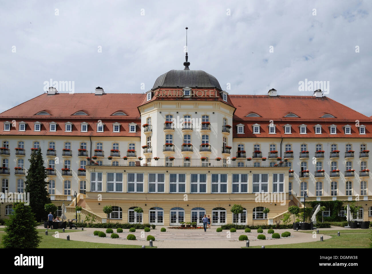 Grand Hotel on the beach of the Baltic resort of Sopot in Poland. Stock Photo