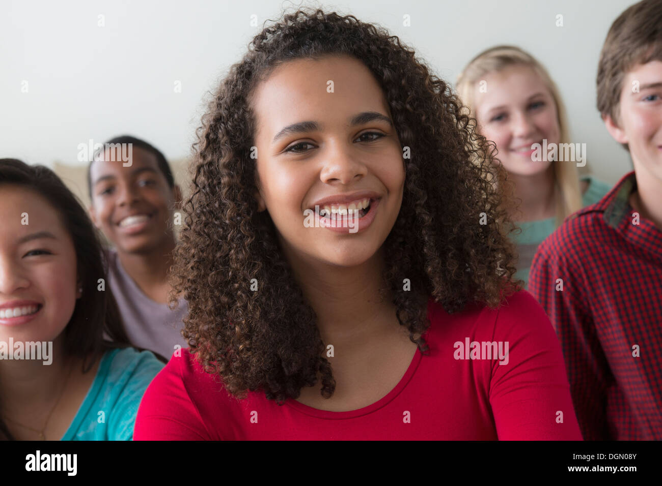 Group of teenagers (12-13,14-15,16-17) Stock Photo
