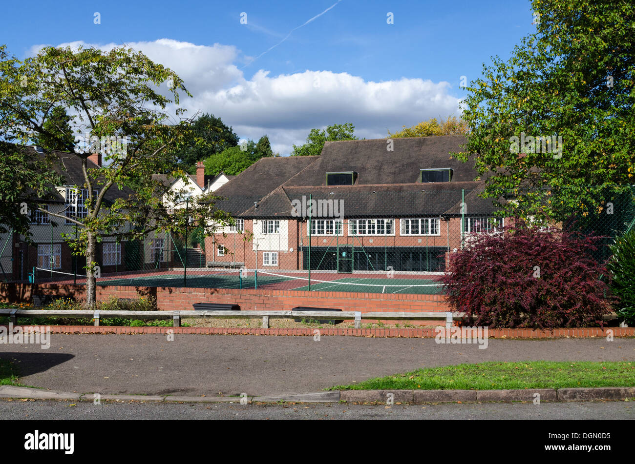 Public tennis courts on the Moorpool Estate in Harborne Stock Photo