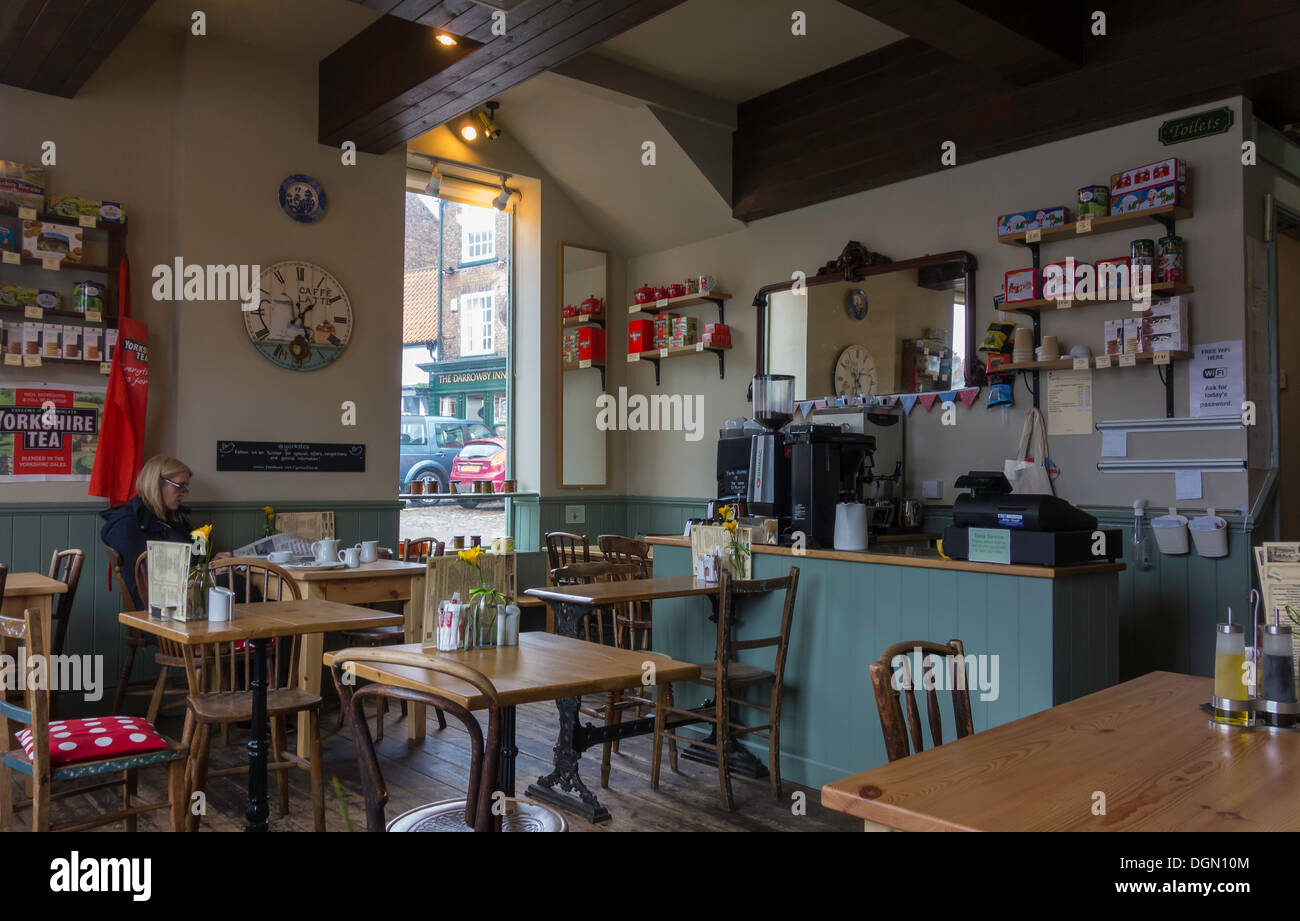 Interior of a traditional Yorkshire café in Thirsk North Yorkshire with