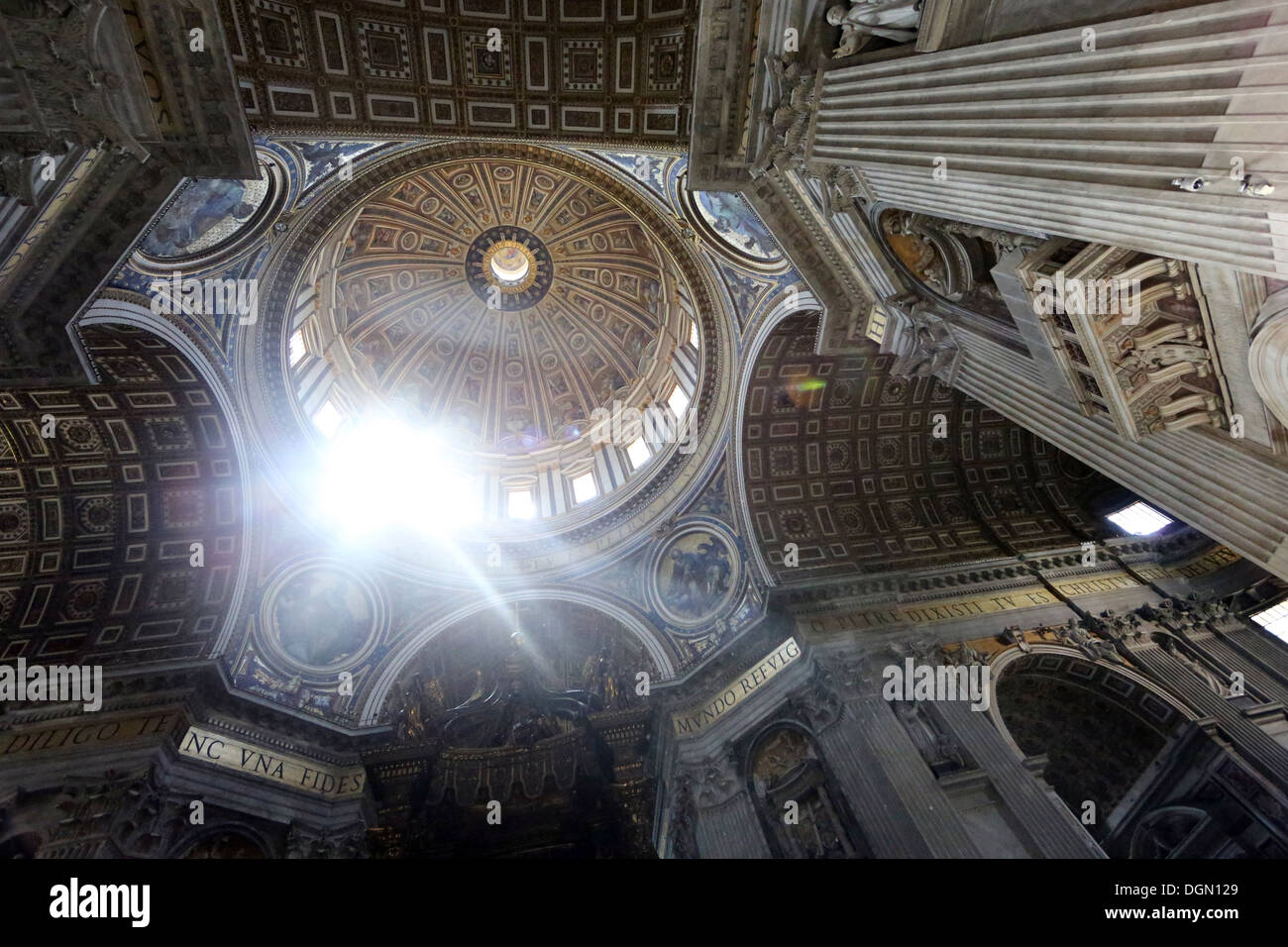 Vatican City, Vatican City, light in the dome of St. Peter's Basilica Stock Photo