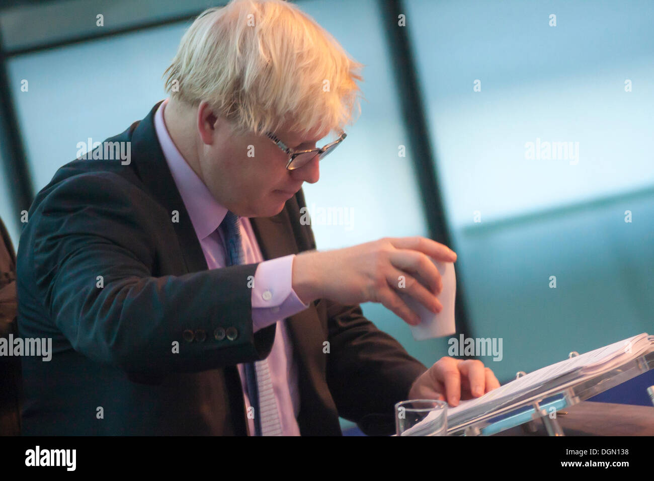 London. 23 October 2013. Mayor of London Boris Johnson faces questions from members of the London Assembly at City Hall. Stock Photo